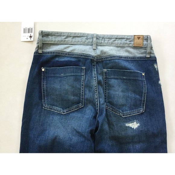 Guess Women’s Relaxed  Boy Fit Jeans Destroy Patched Details Size 27 - Picture 10 of 12